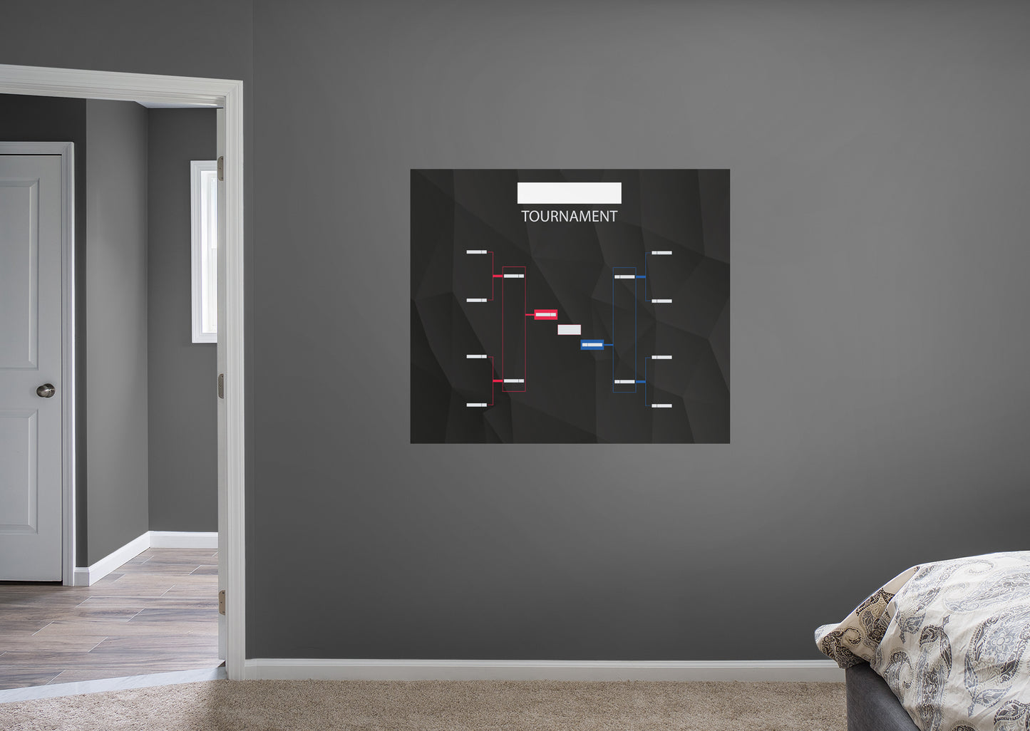 8 Team Dark Brackets Dry Erase        -   Removable Wall   Adhesive Decal