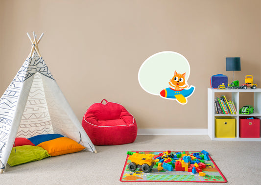Nursery: Planes Cat Dry Erase        -   Removable Wall   Adhesive Decal