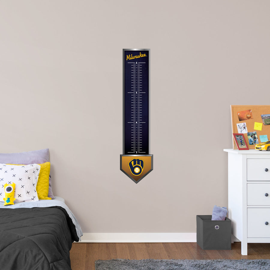 Milwaukee Brewers - Growth Chart - Official MLB - Reusable Vinyl Wall Decal