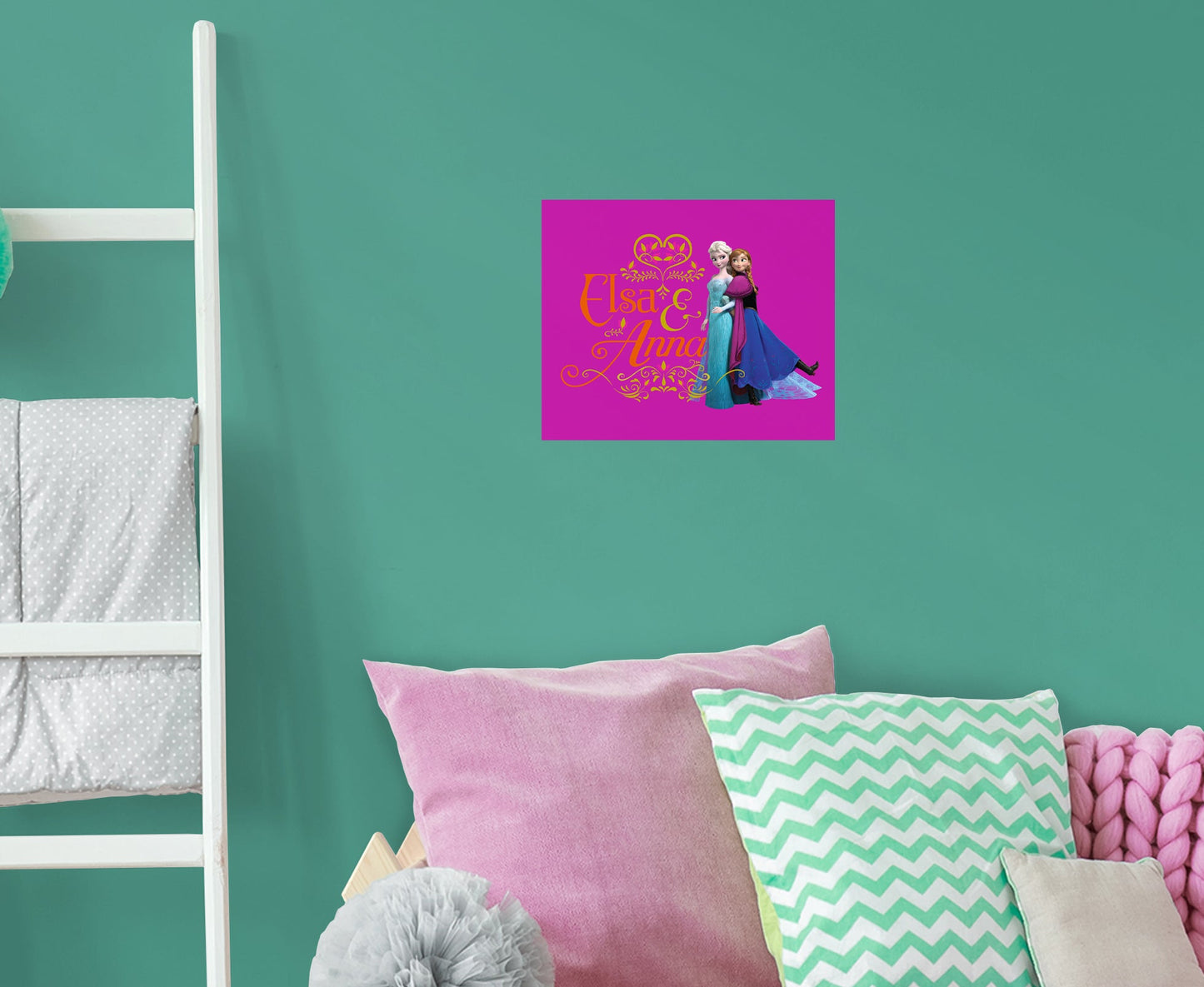 Frozen:  Elsa & Anna Mural        - Officially Licensed Disney Removable     Adhesive Decal