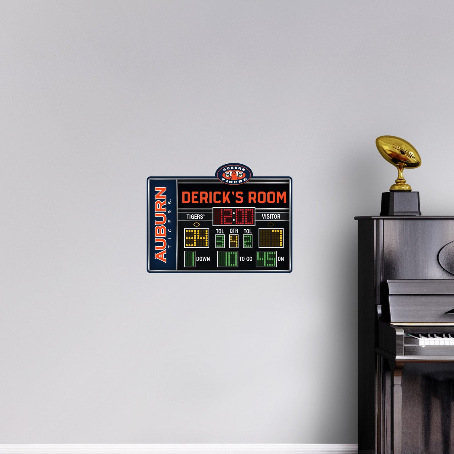 Auburn Tigers:   Football Scoreboard Personalized Name        - Officially Licensed NCAA Removable     Adhesive Decal