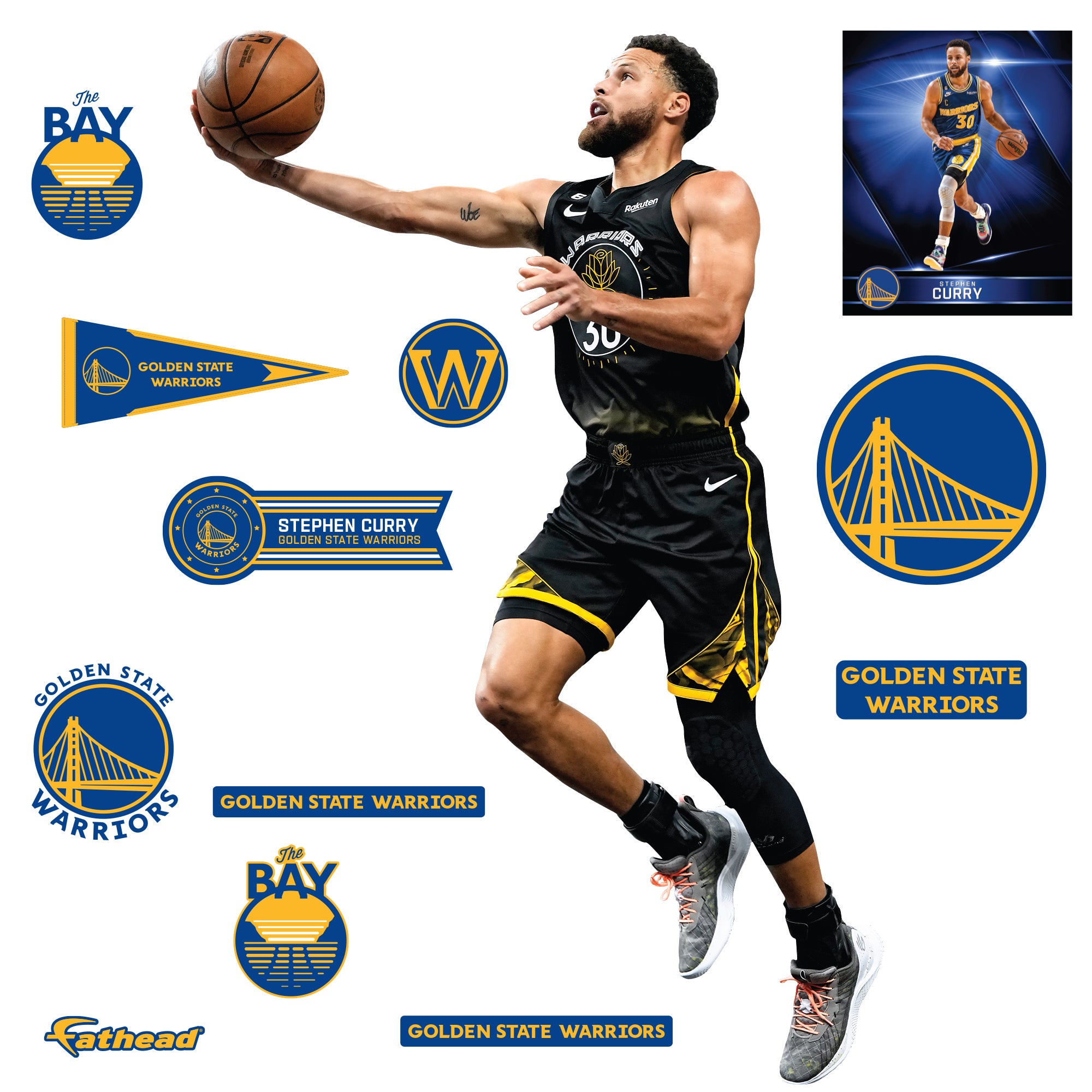 Golden State Warriors: Stephen Curry City Jersey - Officially Licensed NBA  Removable Adhesive Decal