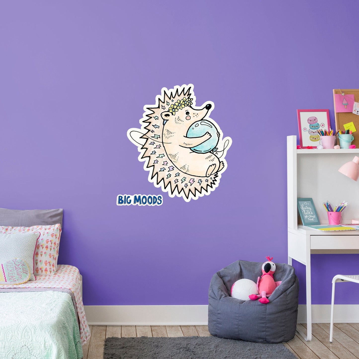 Hedgehog (UnlikelyFriends)        - Officially Licensed Big Moods Removable     Adhesive Decal