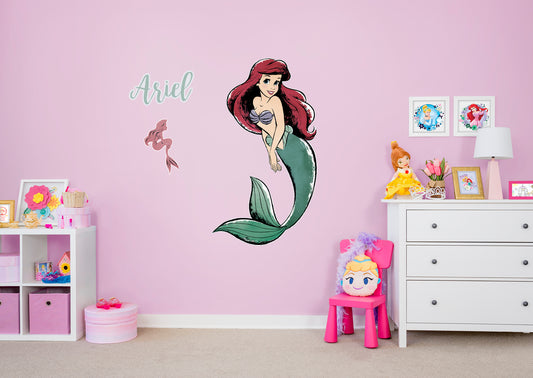 The Little Mermaid: Ariel Modern Storybook        - Officially Licensed Disney Removable Wall   Adhesive Decal