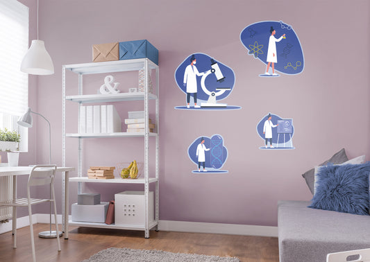 Women in Science Scientist BUN Collection  - Removable Wall Decal