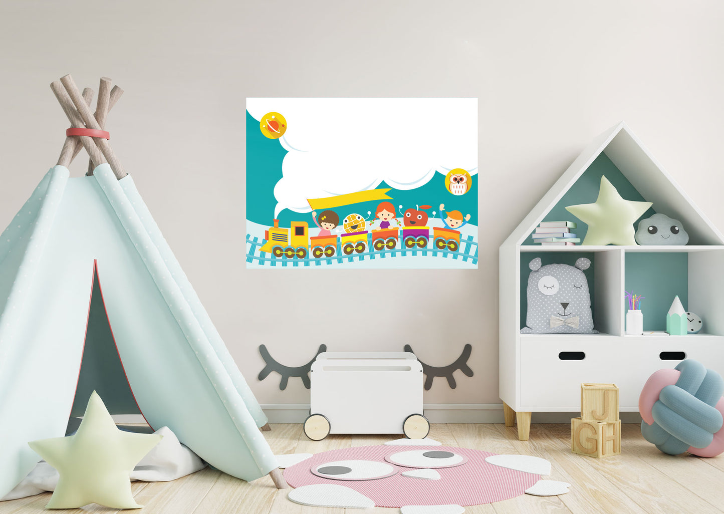 Nursery:  Kid's Train Dry Erase        -   Removable Wall   Adhesive Decal