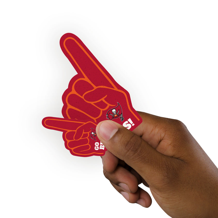 Tampa Bay Buccaneers - 4 Foam Finger Minis (Mixed Sizes) - Official NFL - Reusable Vinyl Decals