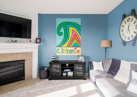 Dream Big Art:  Surfing Usa Mural        - Officially Licensed Juan de Lascurain Removable Wall   Adhesive Decal