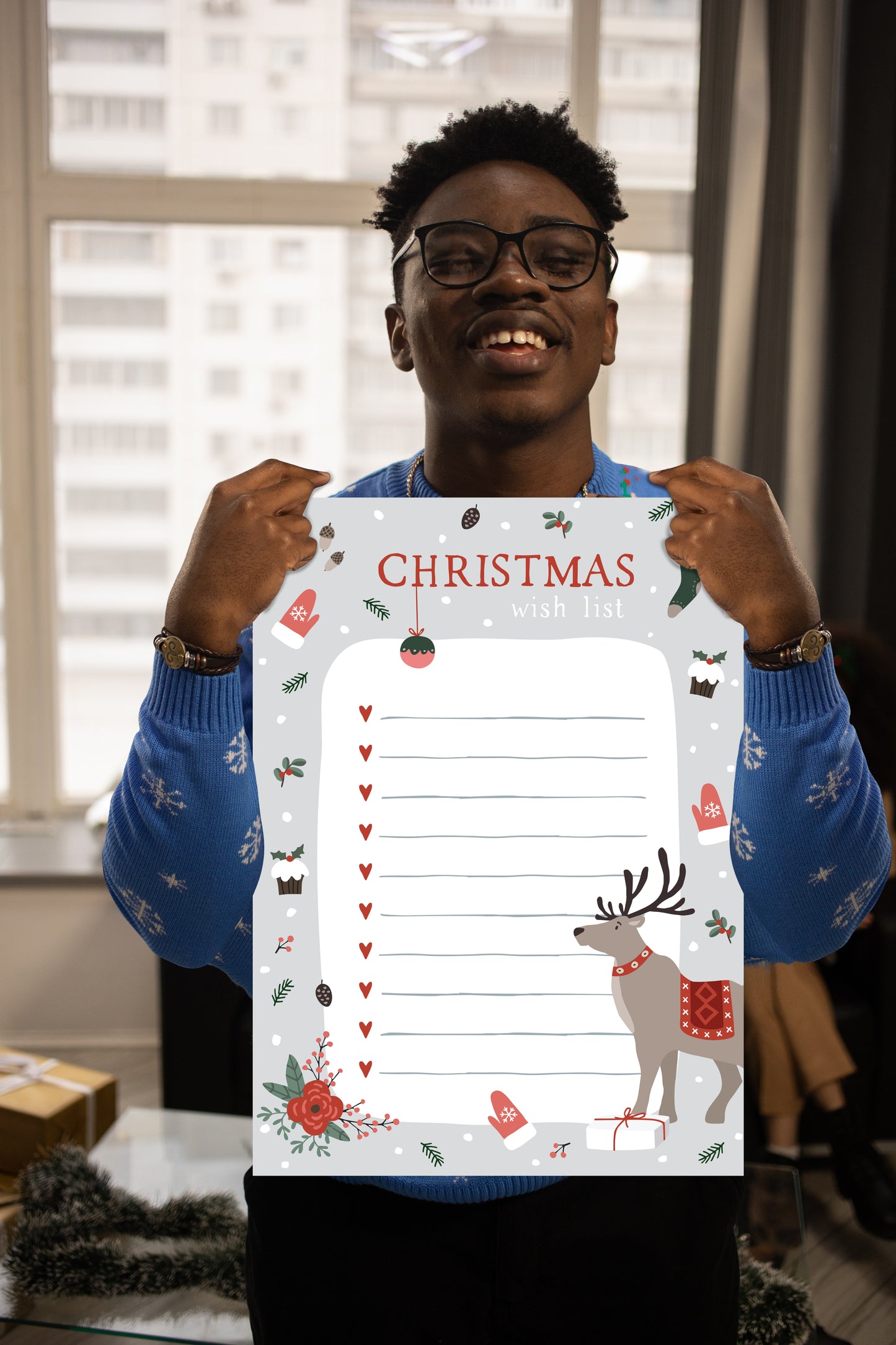 Christmas:  Hearts        -      Dry Erase Foam Core