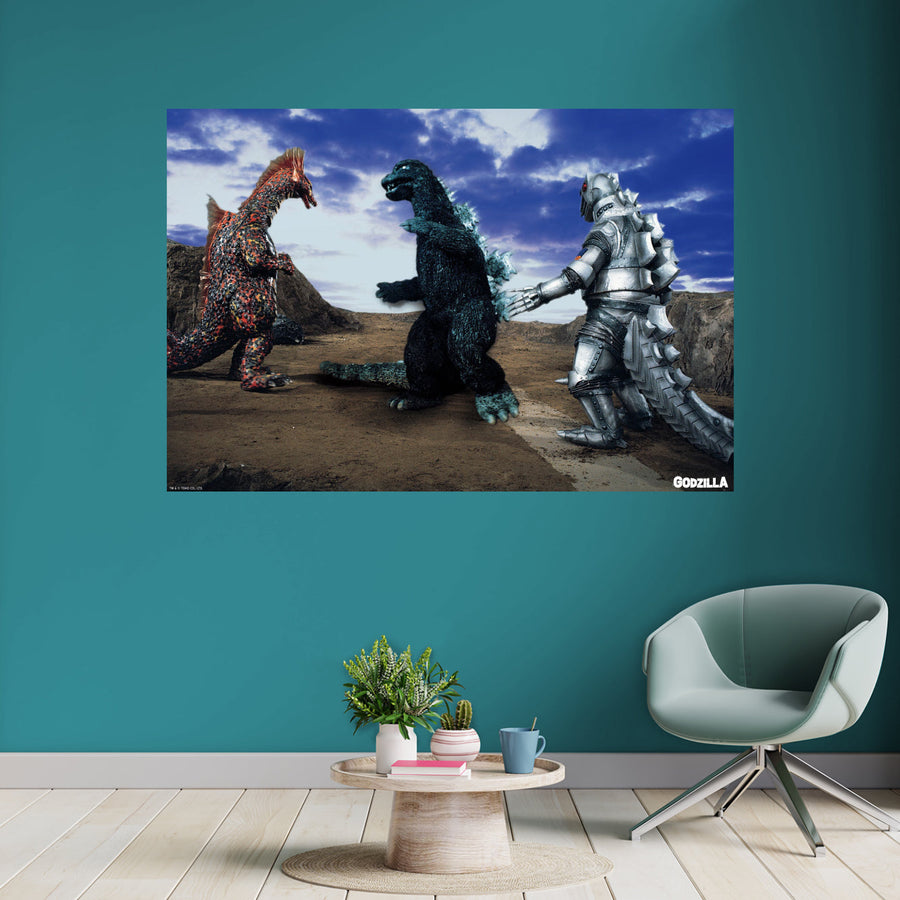 Godzilla 1975-Terror of Mechagodzilla - Movie Scene - Peel & Stick Poster - Official Toho - Reusable Vinyl Wall Decal