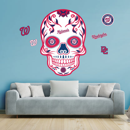 Washington Nationals:   Skull        - Officially Licensed MLB Removable     Adhesive Decal