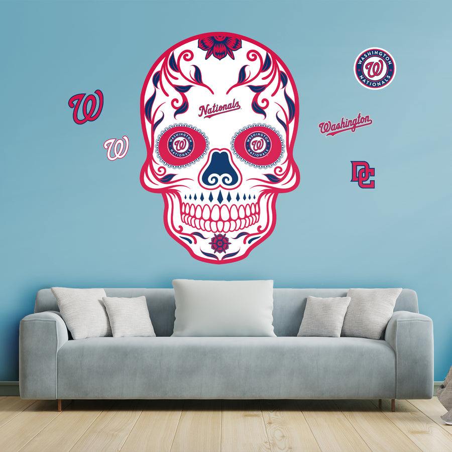 Washington Nationals - RealBig Sugar Skull Collection - Official MLB - Reusable Vinyl Wall Decals