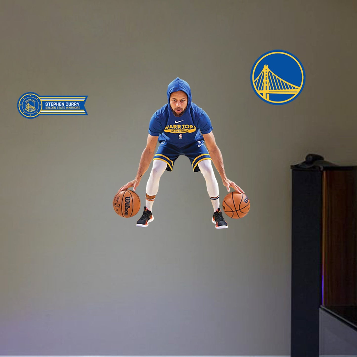 Golden State Warriors: Stephen Curry Warmups - Officially Licensed NBA Removable Adhesive Decal