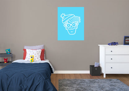 Where's Waldo: Outline Face Mural - Officially Licensed NBC Universal Removable Adhesive Decal