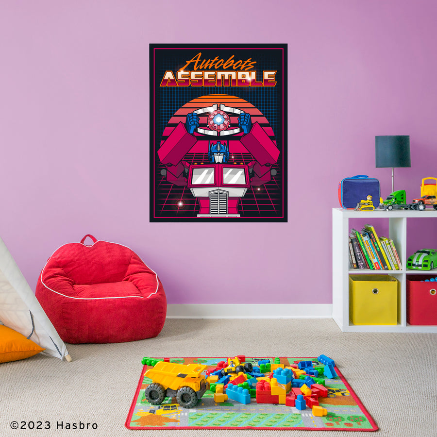 Optimus Prime - Peel & Stick Poster - Official Hasbro - Transformers - Reusable Vinyl Wall Decal