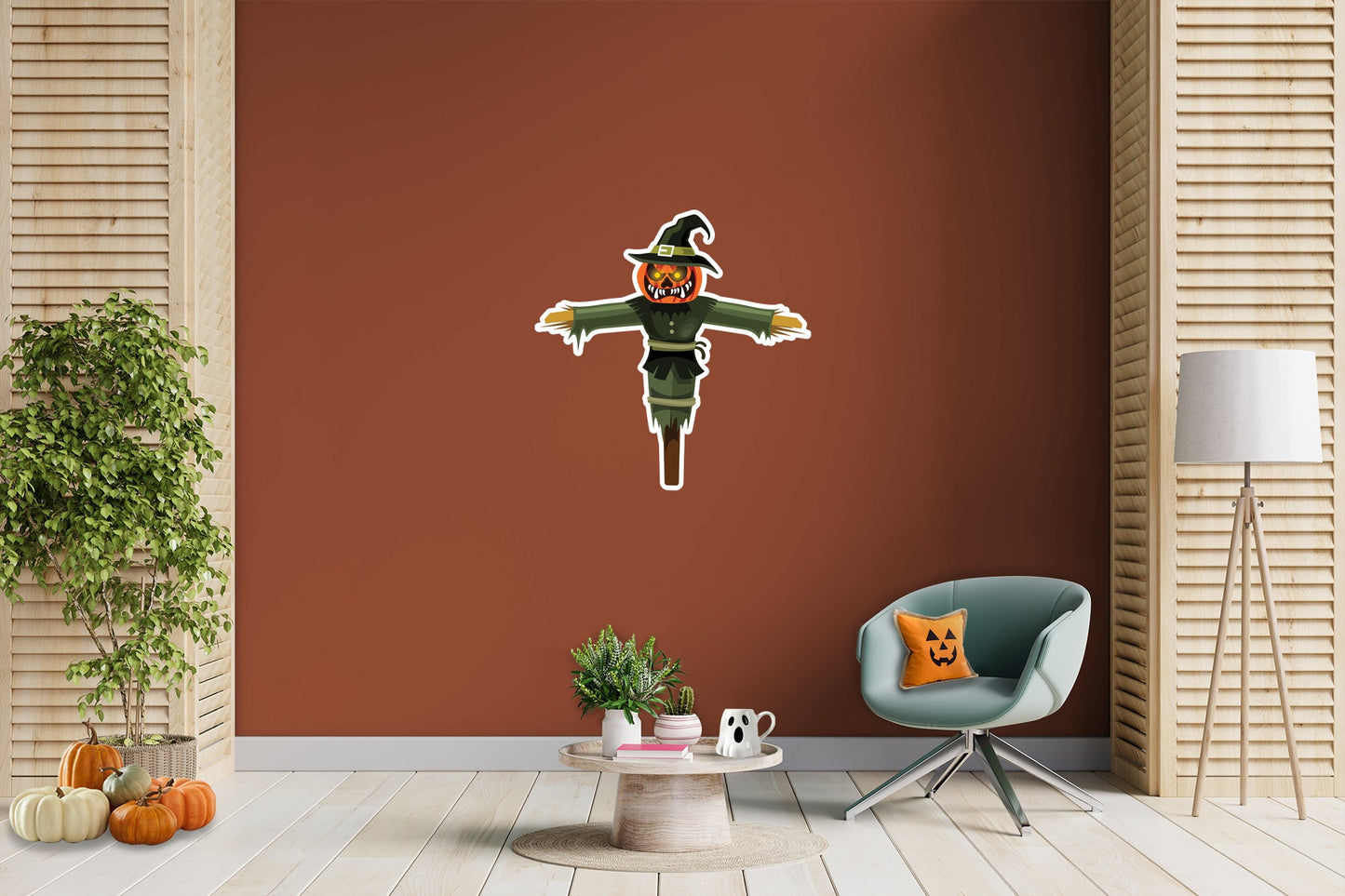 Halloween:  Green Scarecrow Icon        -   Removable     Adhesive Decal