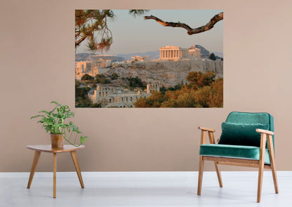 Popular Landmarks: The Acropolis of Athens Realistic Poster - Removable Adhesive Decal