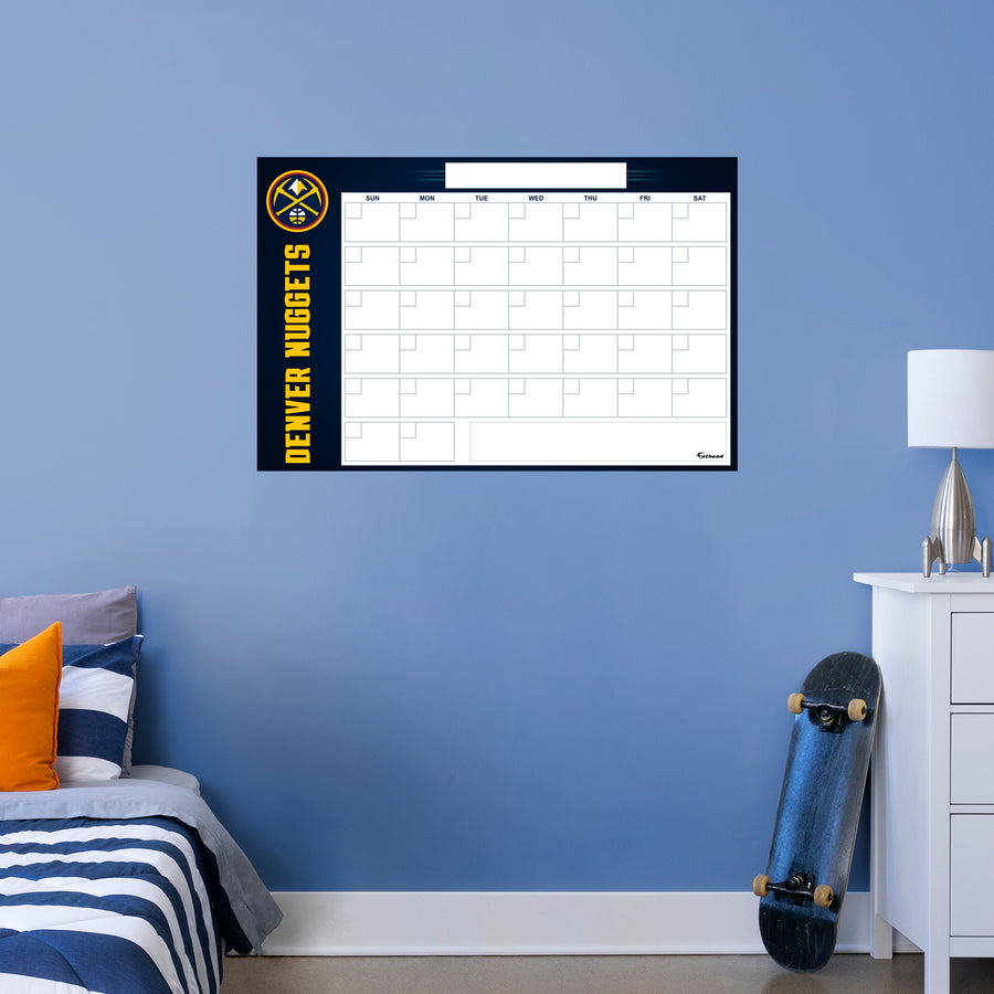 Denver Nuggets - Dry Erase Calendar - Official NBA - Reusable Vinyl Wall Decal