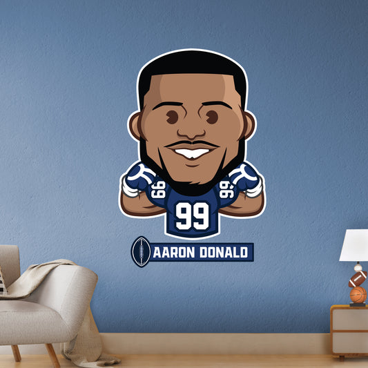 Los Angeles Rams: Aaron Donald  Emoji        - Officially Licensed NFLPA Removable     Adhesive Decal
