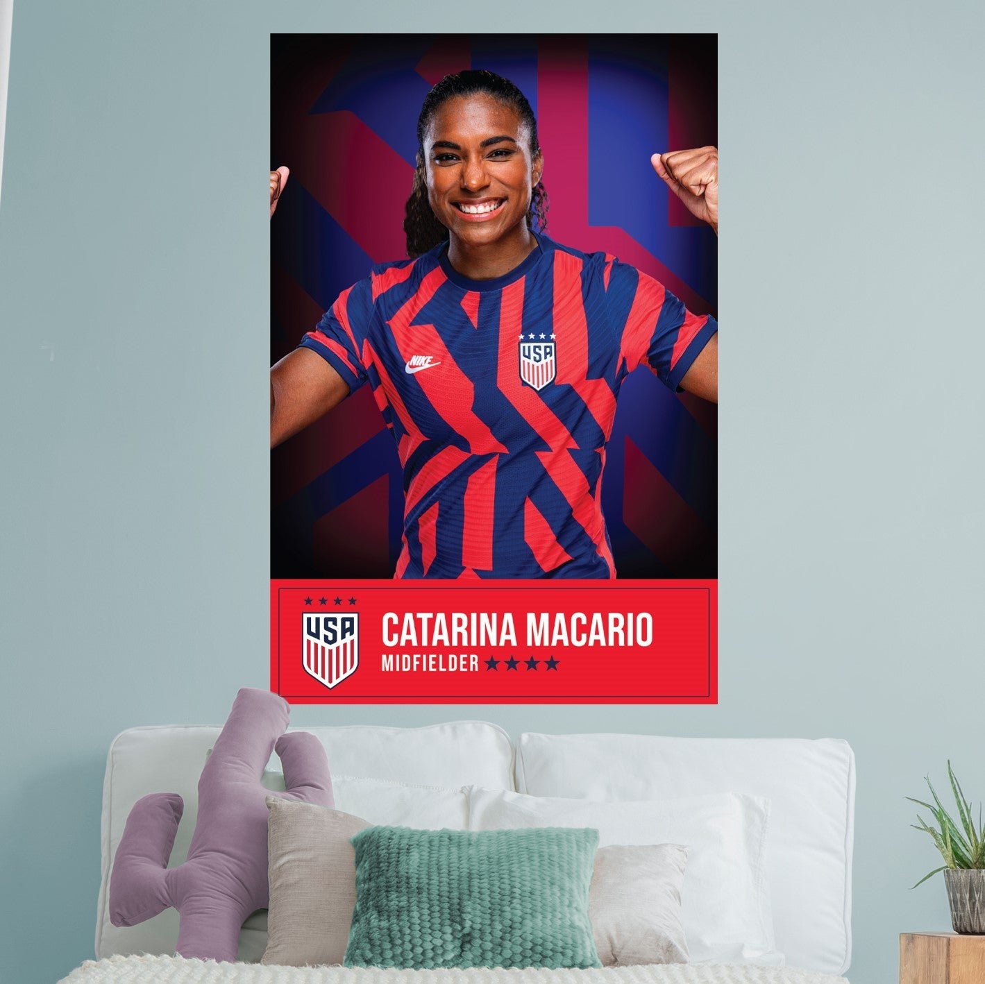 Catarina Macario Nameplate Poster - Officially Licensed USWNT Removable Adhesive Decal
