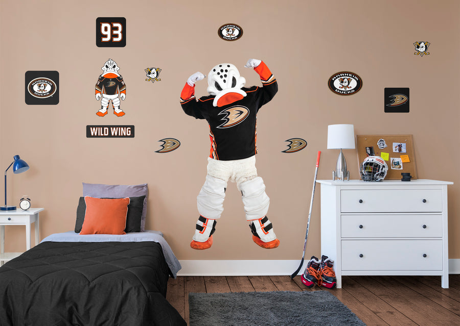 Wild Wing Mascot - RealBig Collection - Official NHL - Anaheim Ducks - Reusable Vinyl Wall Decals