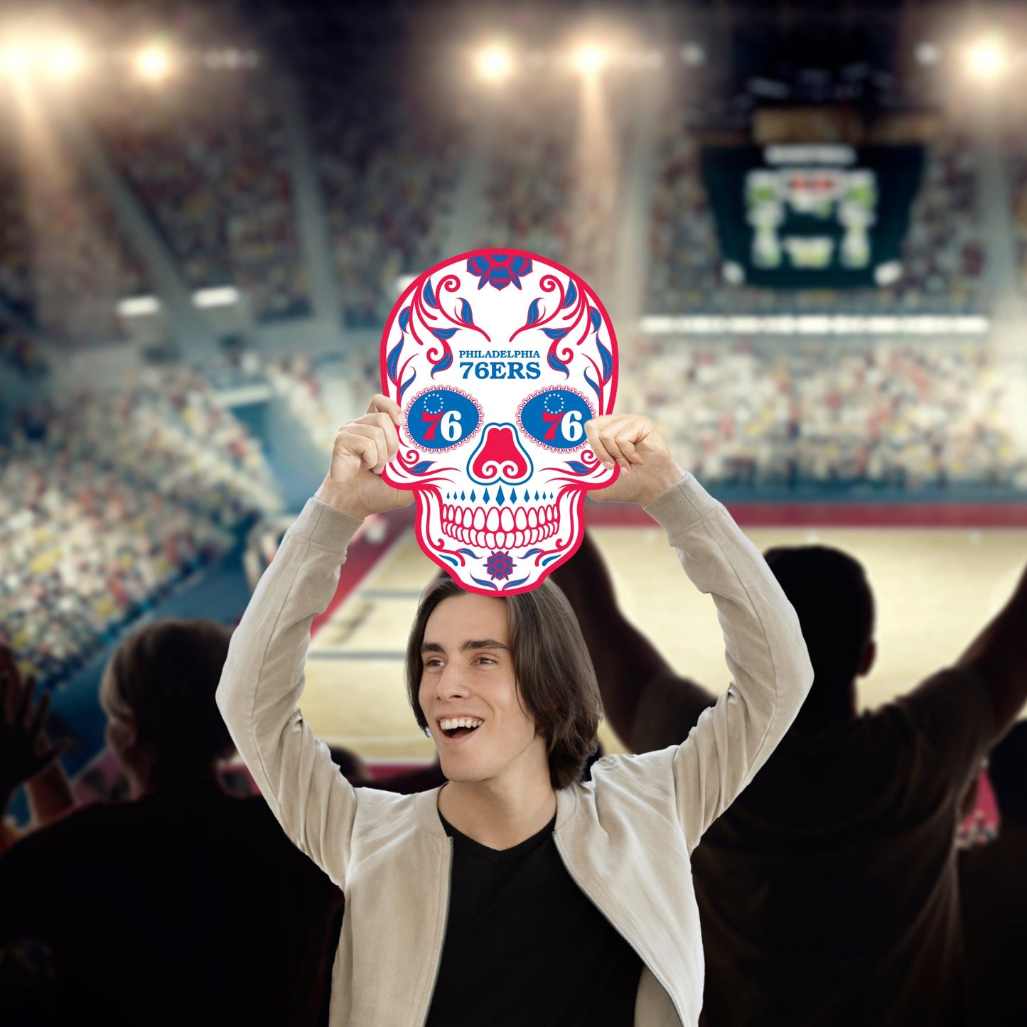 Philadelphia 76ers: Skull Foam Core Cutout - Officially Licensed NBA Big Head