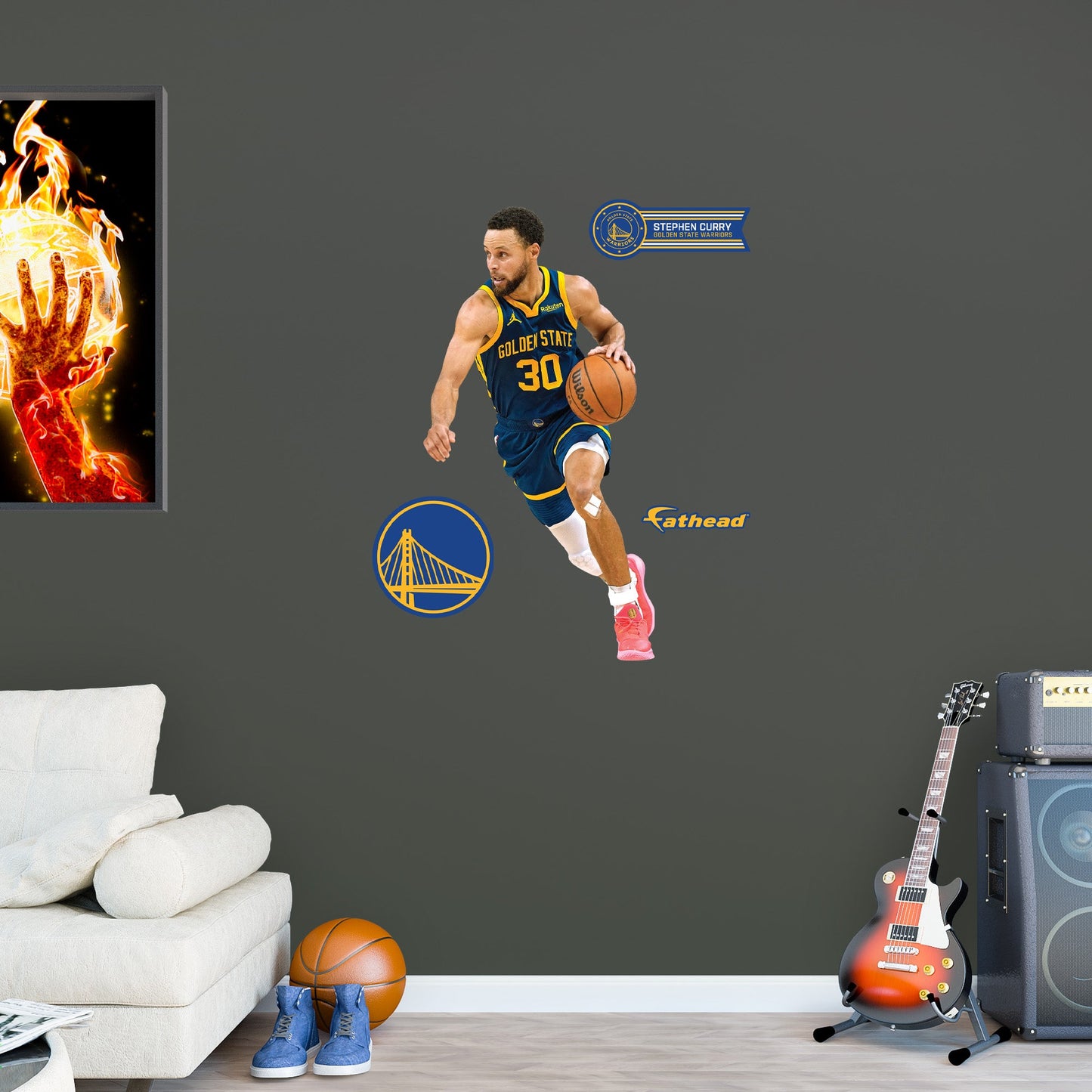 Golden State Warriors: Stephen Curry Statement Jersey        - Officially Licensed NBA Removable     Adhesive Decal