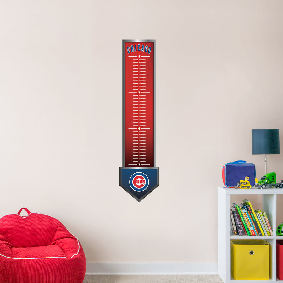 Chicago Cubs - Growth Chart - Official MLB - Reusable Vinyl Wall Decal