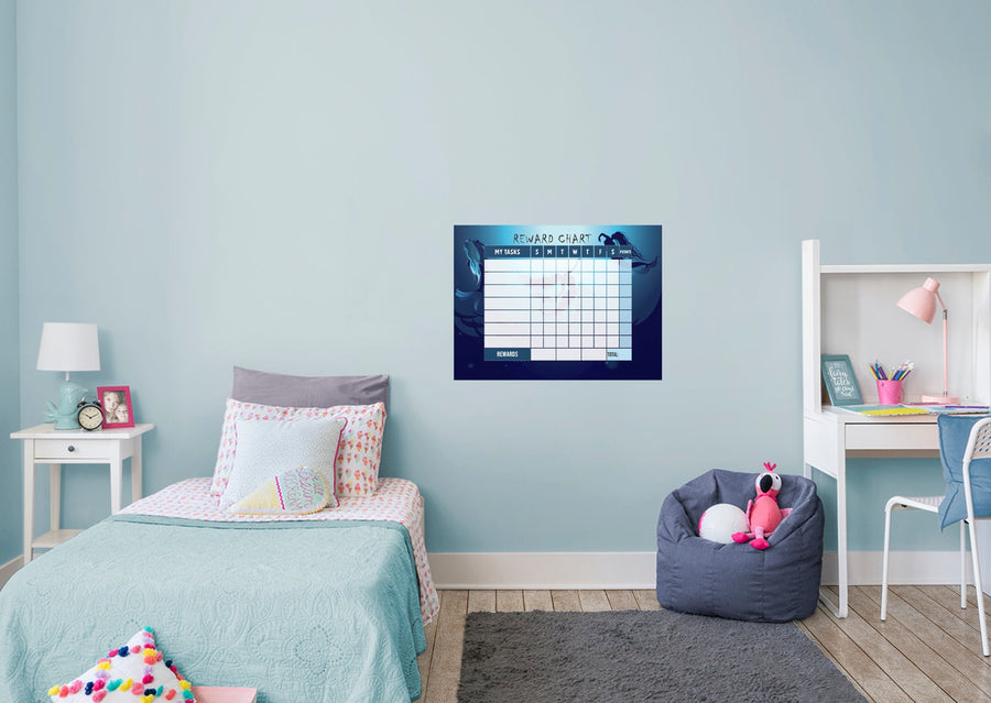 Magical Creatures: Mermaid To the light Dry Erase        -   Removable Wall   Adhesive Decal