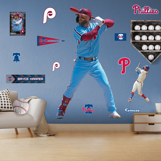 Philadelphia Phillies: Bryce Harper 2022 Throwback        - Officially Licensed MLB Removable     Adhesive Decal