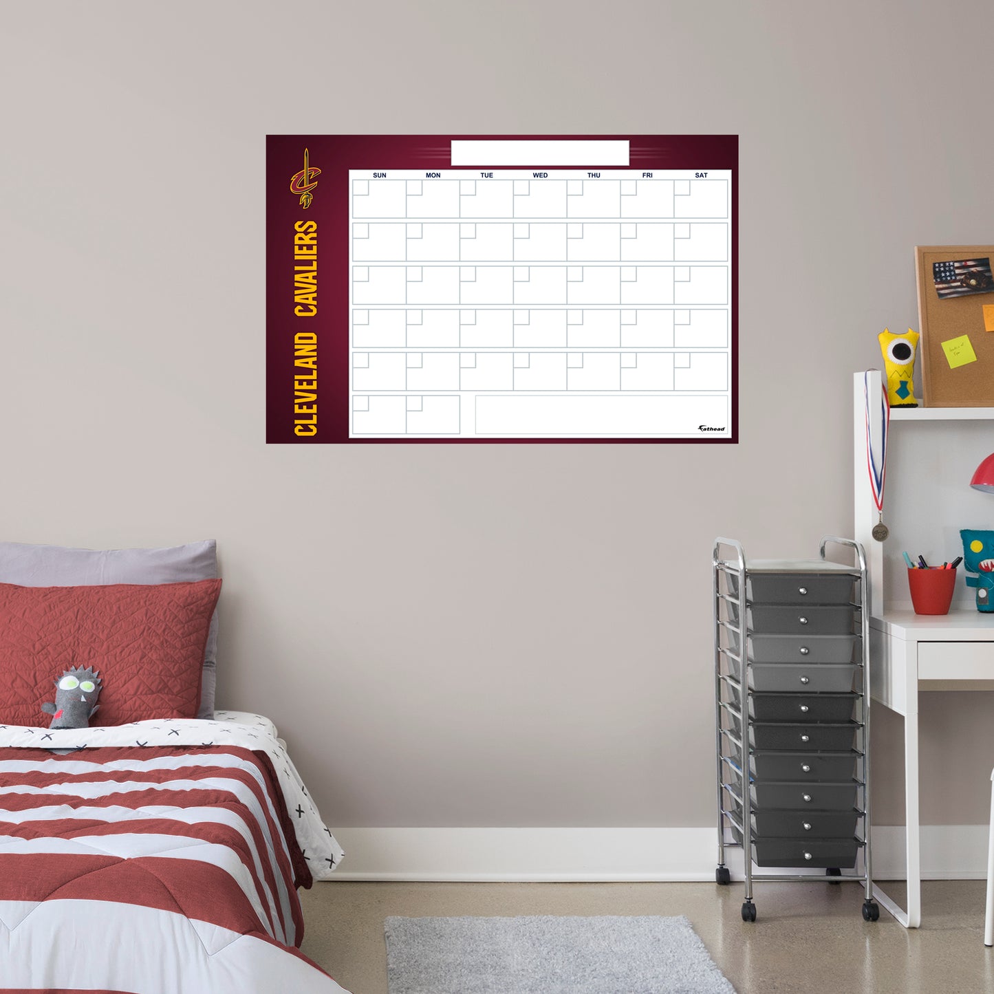 Cleveland Cavaliers Dry Erase Calendar  - Officially Licensed NBA Removable Wall Decal