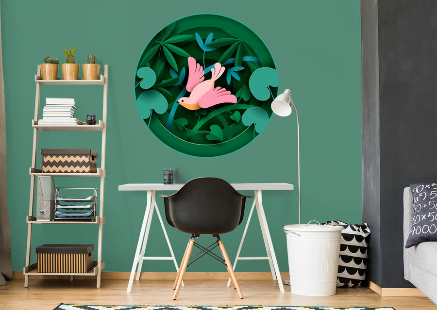 Seasons Decor: Seasons Decor Spring Pink Bird Icon        -   Removable     Adhesive Decal