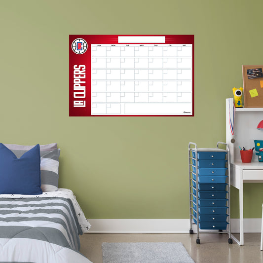 Los Angeles Clippers Dry Erase Calendar  - Officially Licensed NBA Removable Wall Decal