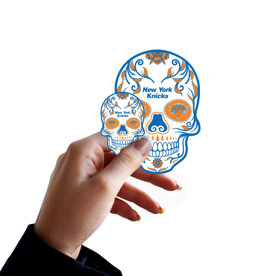 New York Knicks - 5 Sugar Skull Logo Minis (Mixed Sizes) - Official NBA - Reusable Vinyl Decals