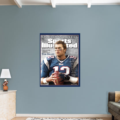New England Patriots: Tom Brady December 2005 Sportsman of the Year Sports Illustrated Cover        - Officially Licensed NFL Removable     Adhesive Decal