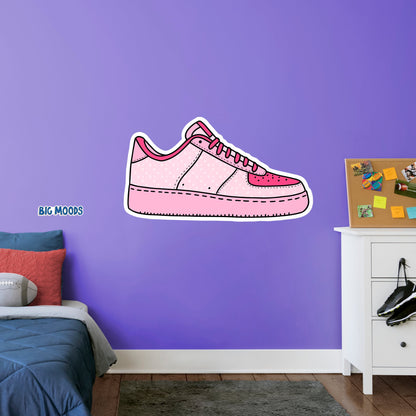 Sneaker (Pink)        - Officially Licensed Big Moods Removable     Adhesive Decal