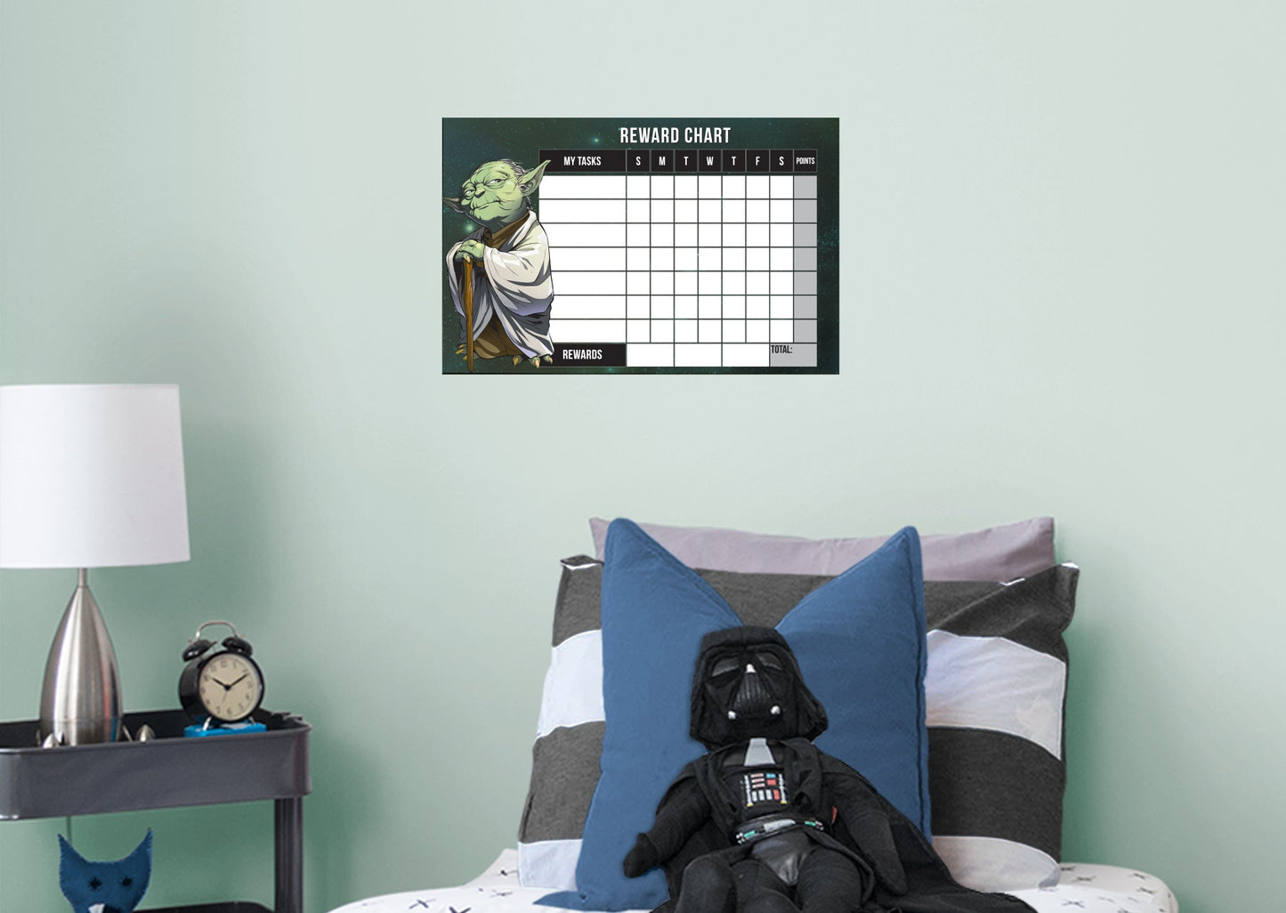 Yoda Reward Chart Dry Erase        - Officially Licensed Star Wars Removable Wall   Adhesive Decal