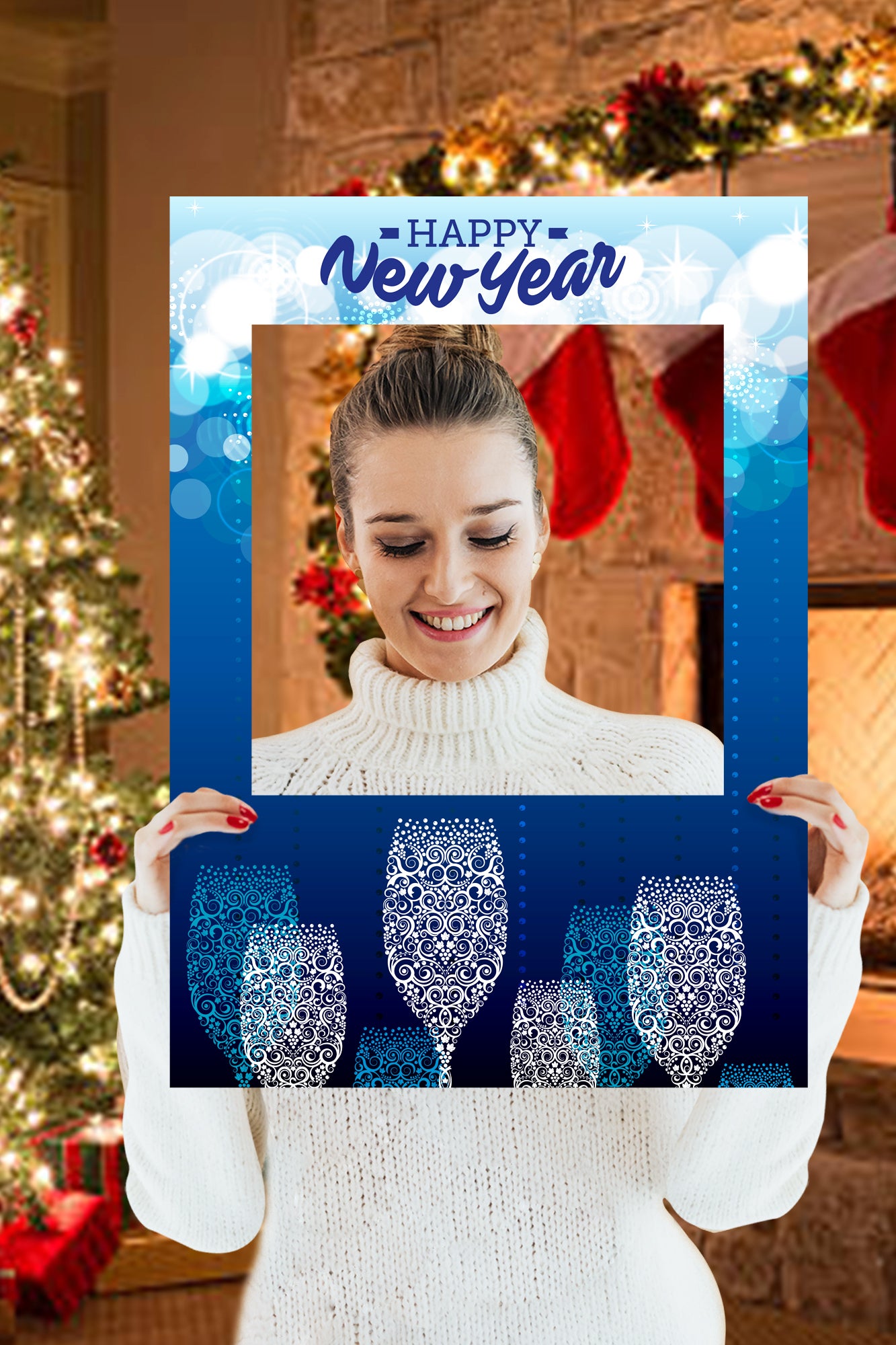 New Year: Champagne Glasses Foam core - Picture Boards