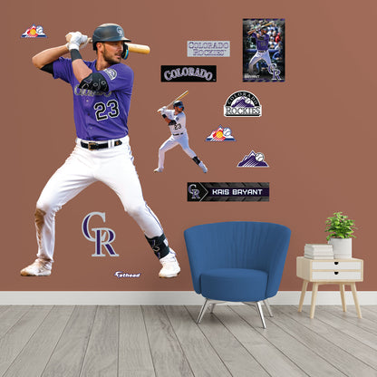 Colorado Rockies: Kris Bryant  Purple        - Officially Licensed MLB Removable     Adhesive Decal