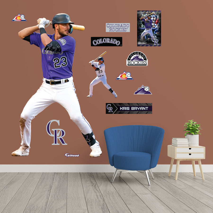 Kris Bryant - RealBig Purple Collection - Official MLB - Colorado Rockies - Reusable Vinyl Wall Decals