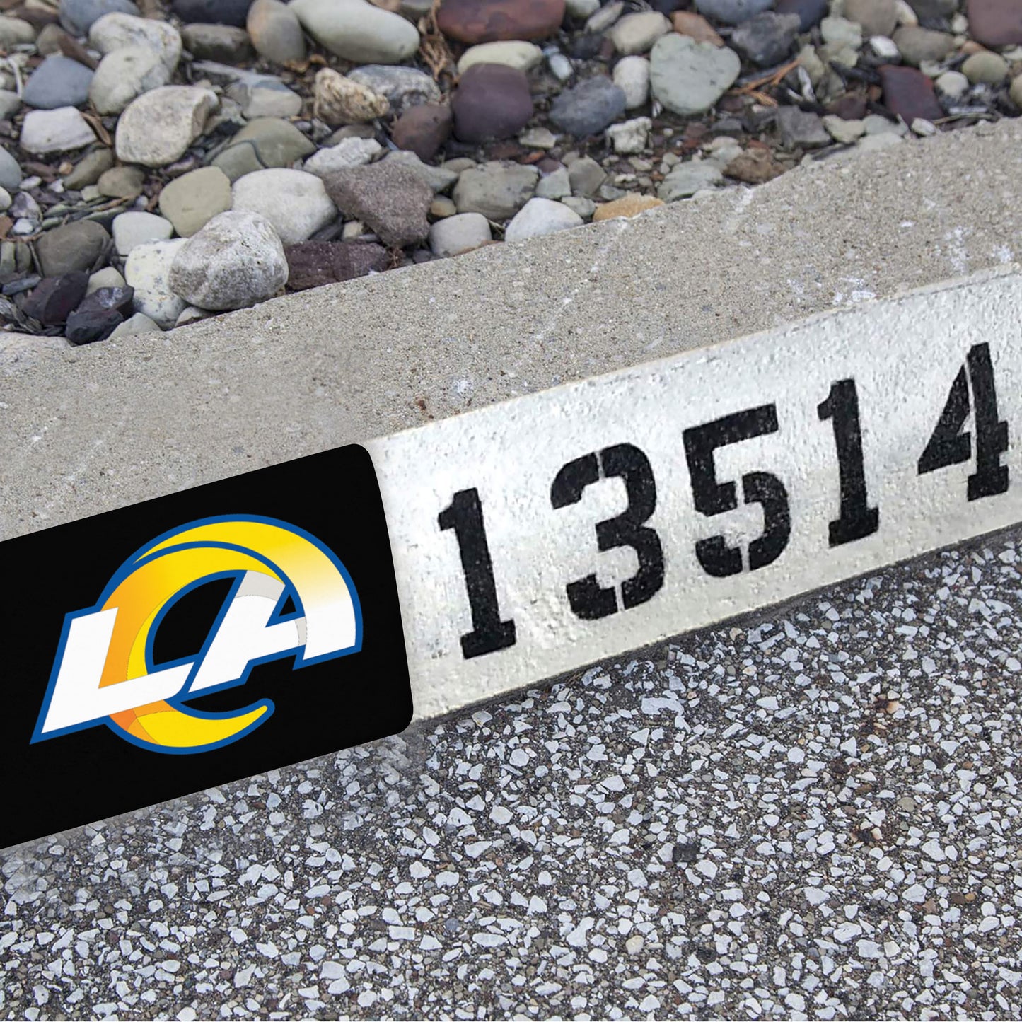 Los Angeles Rams:  Alumigraphic Address Block Logo        - Officially Licensed NFL    Outdoor Graphic