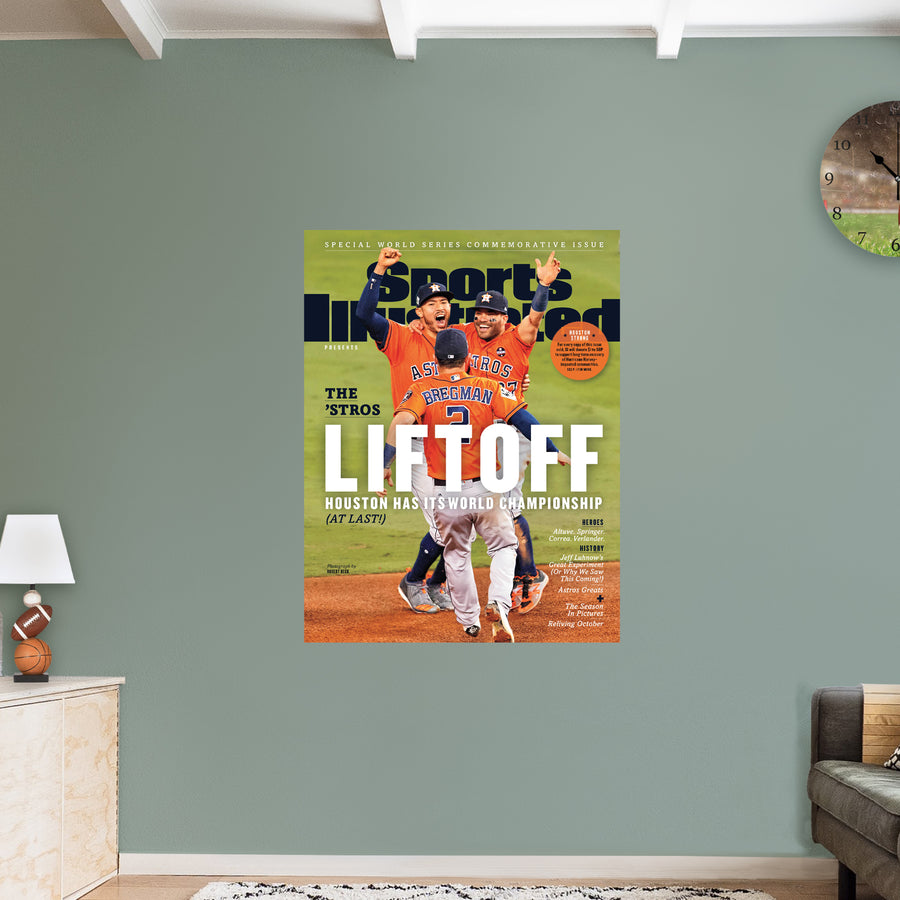 Alex Bregman, Carlos Correa, and José Altuve - November 2017 World Series Commemorative Sports Illustrated Cover - Peel & Stick Poster - Official MLB - Houston Astros - Reusable Vinyl Wall Decal