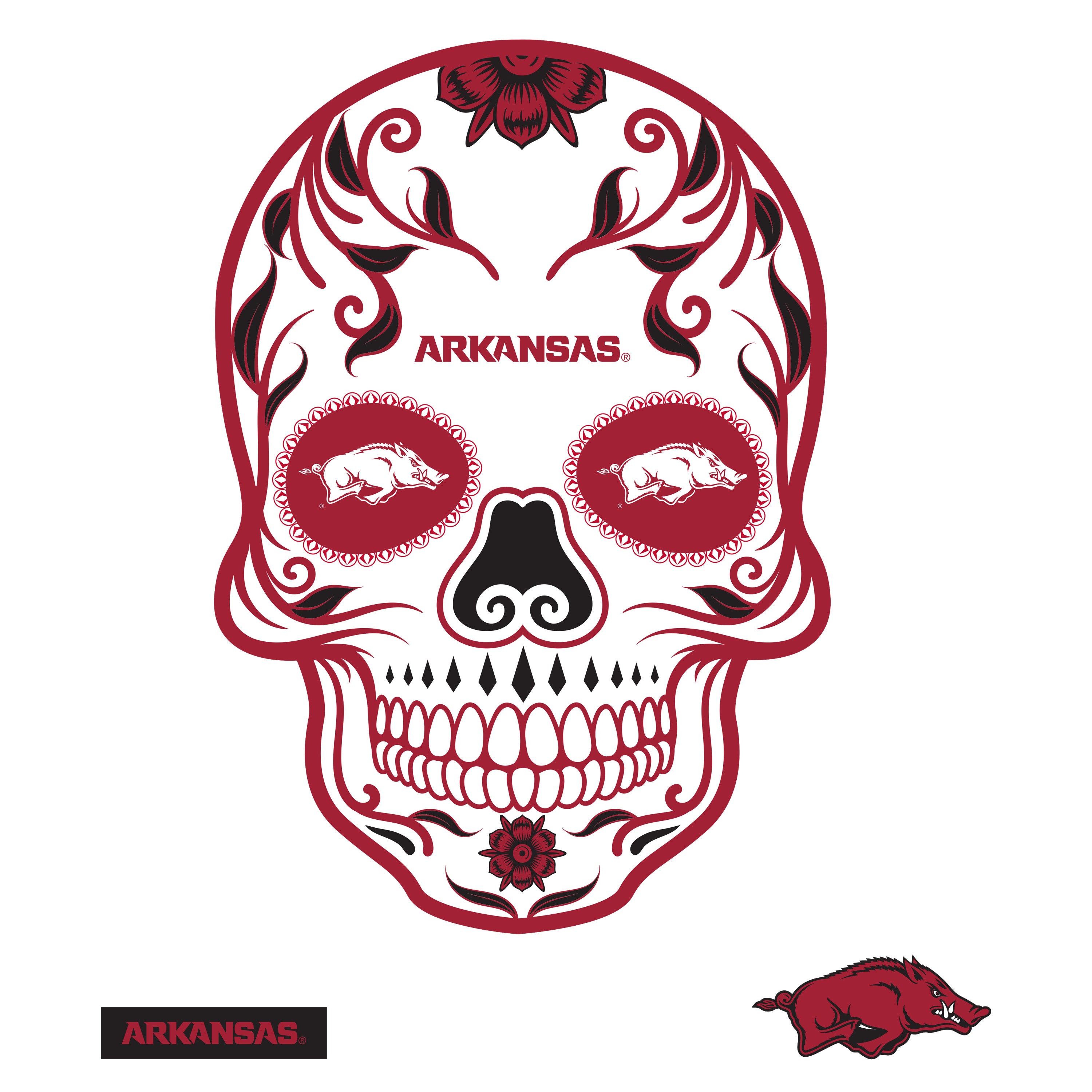 Arkansas Razorbacks - RealBig Sugar Skull Collection - Official NCAA ...