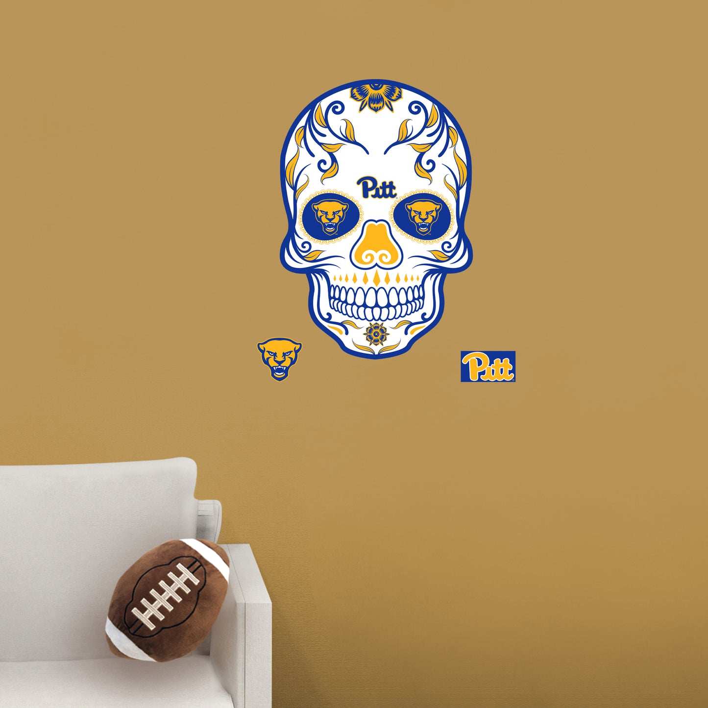 Pittsburgh Panthers:   Skull        - Officially Licensed NCAA Removable     Adhesive Decal