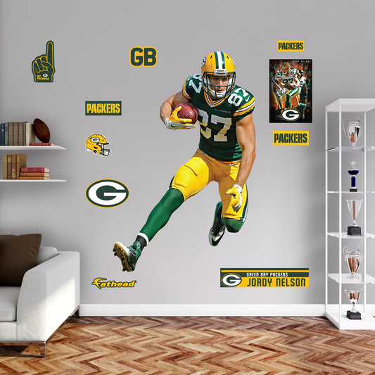 Green Bay Packers: Jordy Nelson  Legend        - Officially Licensed NFL Removable     Adhesive Decal