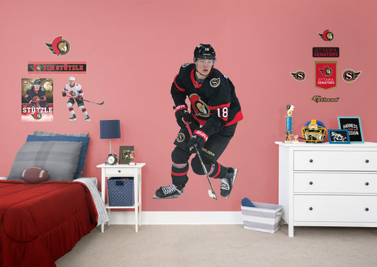 Ottawa Senators: Tim Stützle         - Officially Licensed NHL Removable Wall   Adhesive Decal