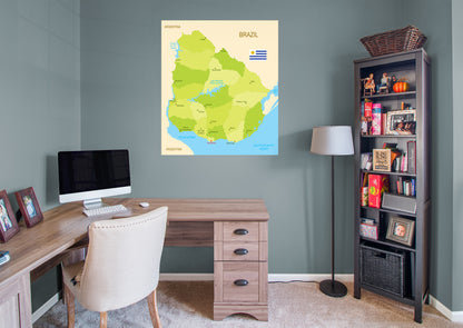 Maps of South America: Uruguay Mural        -   Removable     Adhesive Decal