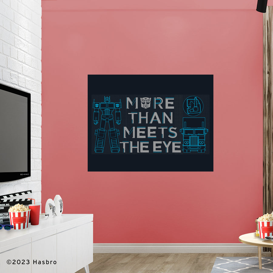 Optimus Prime - "More Than Meets Eye" - Peel & Stick Poster - Official Hasbro - Transformers - Reusable Vinyl Wall Decal