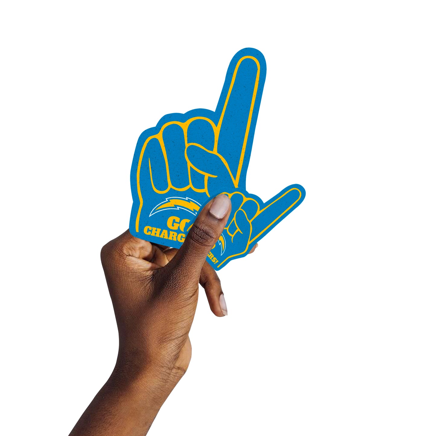 Los Angeles Chargers:  2021 Foam Finger MINIS        - Officially Licensed NFL Removable     Adhesive Decal