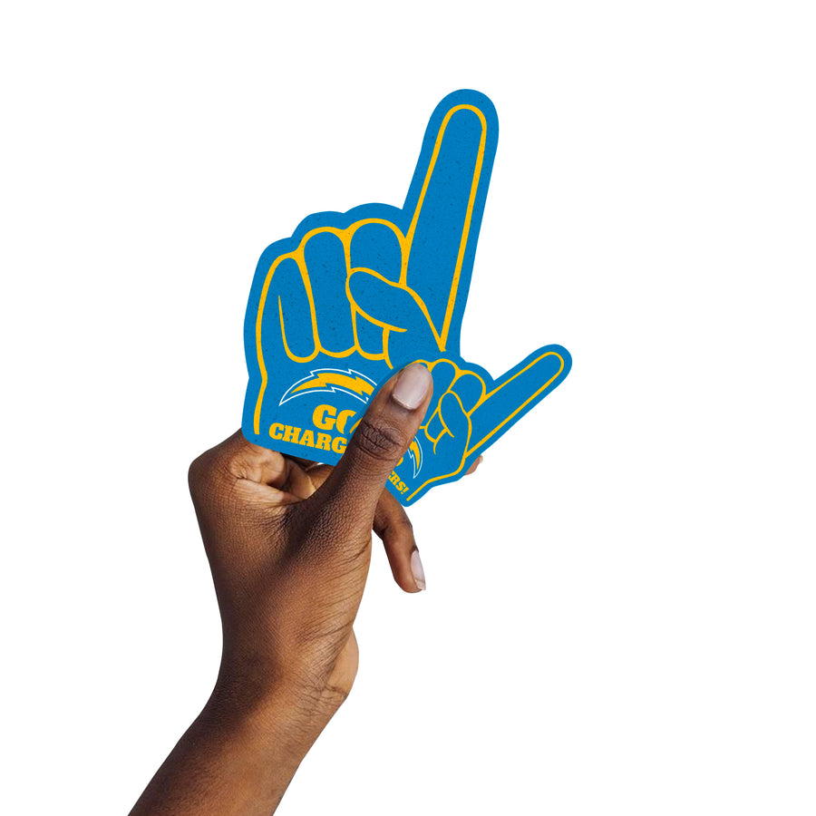 Los Angeles Chargers - 4 Foam Finger Minis (Mixed Sizes) - Official NFL - Reusable Vinyl Decals